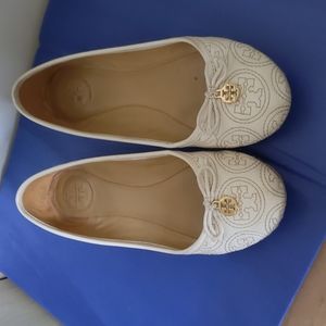 Tory Burch White Flats